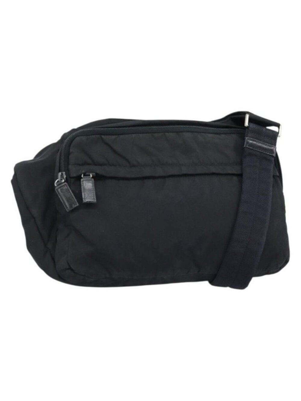 Authentic PRADA Shoulder Bag Nylon Black Silver